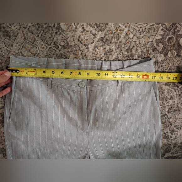NWT Linen J. Jill Womens Stretch PantsCrop Grey Stripe - Picture 8 of 10